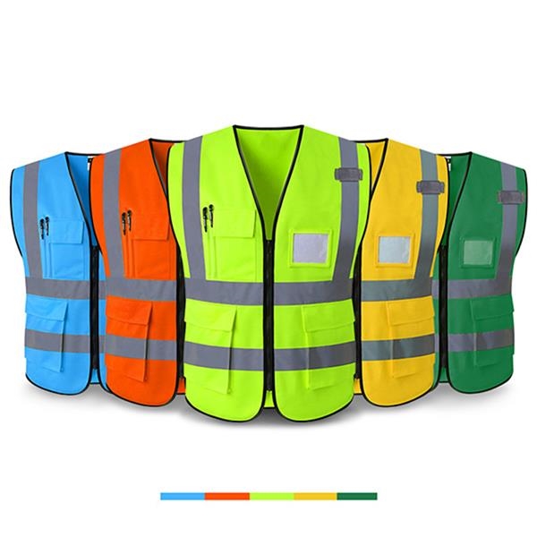 Workwear Vest Reflective Safety Vest Zipper Pocket